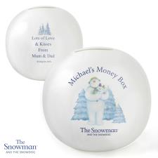 Personalised The Snowman & The Snowdog Money Box